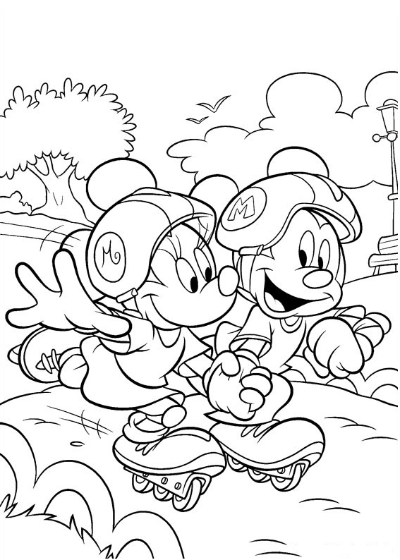 Minnie e Mickey livro para colorir para crianças para imprimir e imprimir on-line