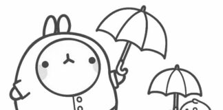 Omalovánky a deštník Molang