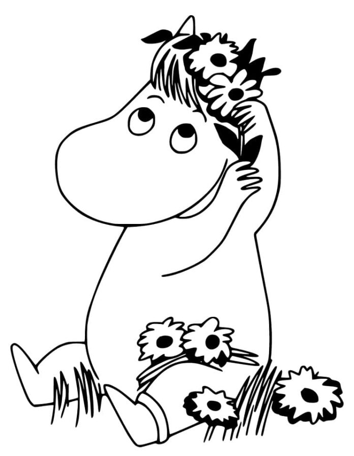 Moomins malebog til børn til udskrivning