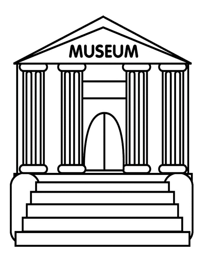 Museum coloring book for kids printable