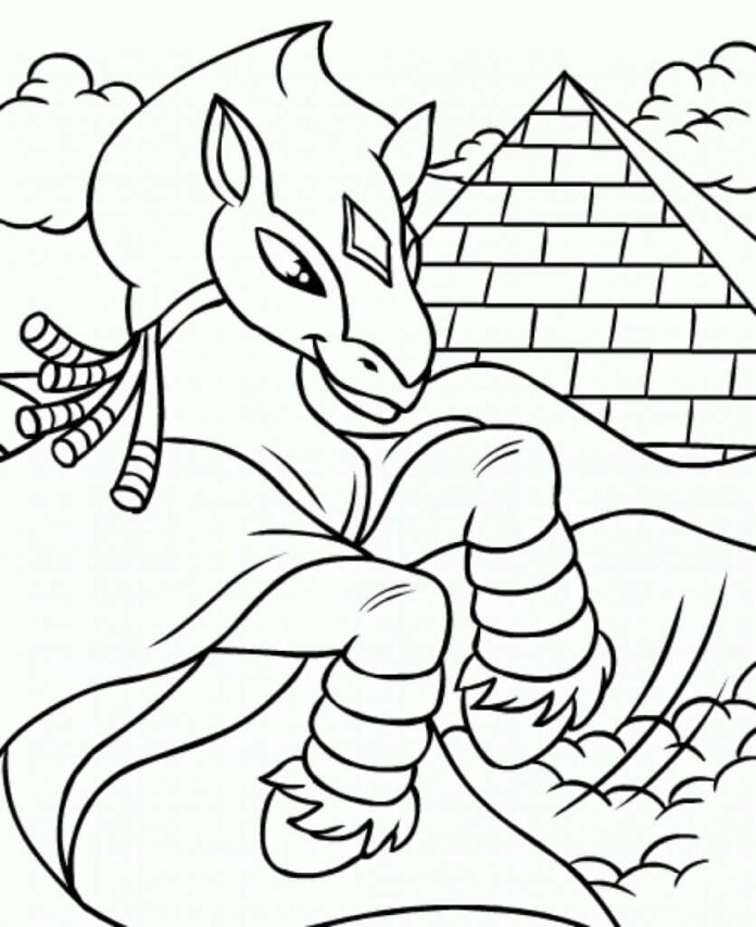 Neopets and pyramids printable coloring book