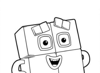 Numberblocks 4 coloring book from the fairy tale