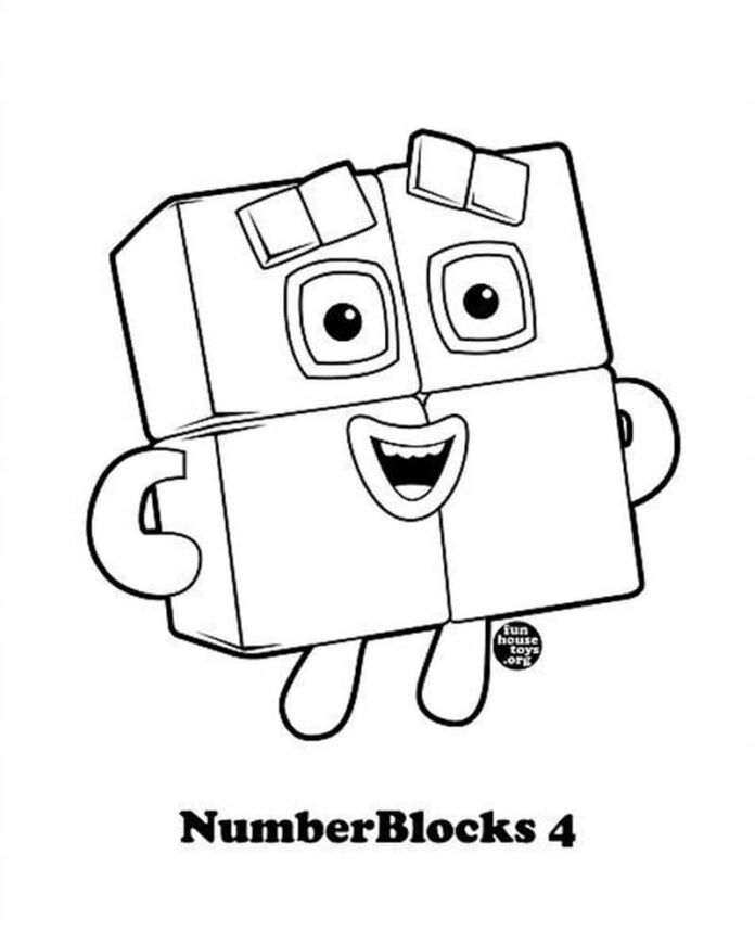 Numberblocks omalovánky 4 z pohádky