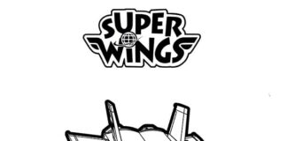 Jerome Super Wings jet farvelægningsbog