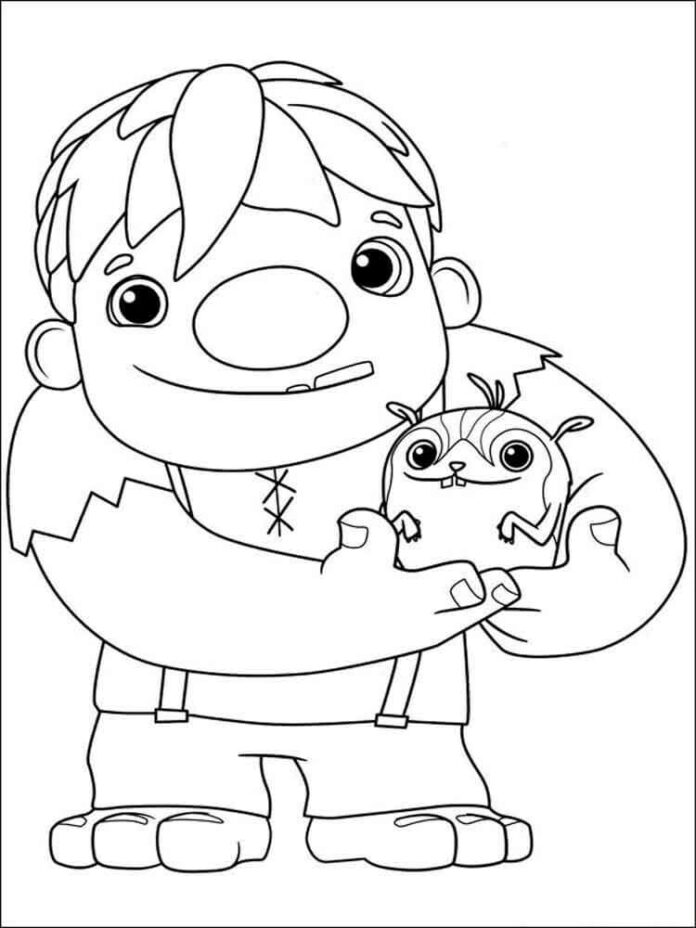Livre à colorier Ogre Doug avec Wallykazam