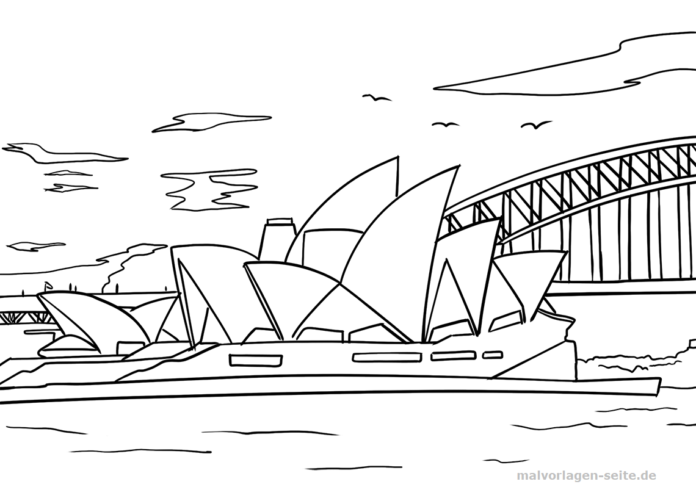 Sydney Opera House coloring book printable