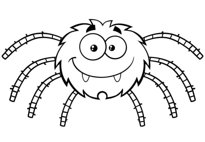 Sarjakuvahämähäkki värityskirja lapsille