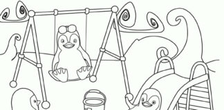 Pingüins Snowmen livro para colorir para crianças