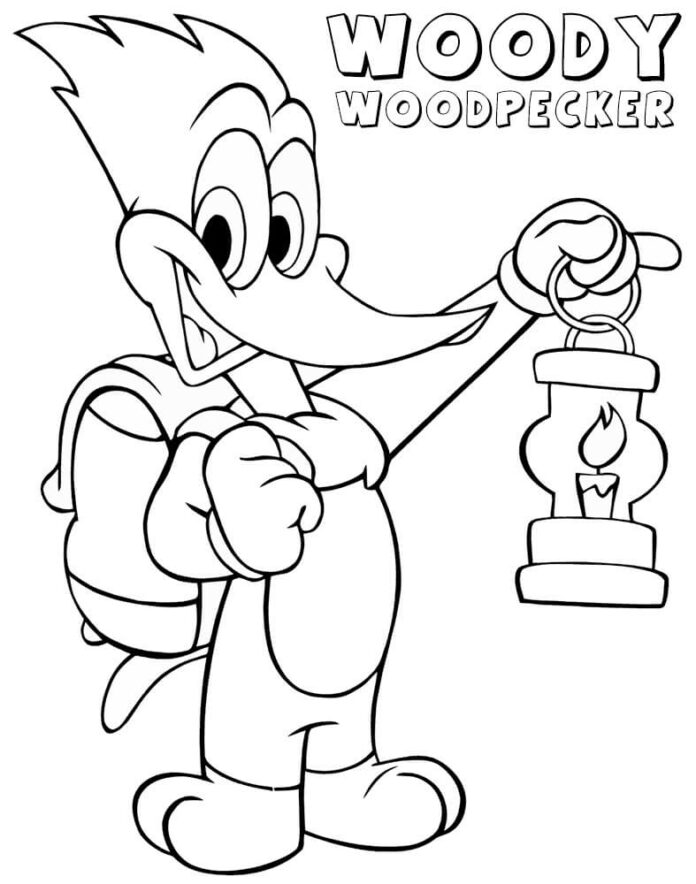 Kolorowanka Podróżnik Woody Woodpecker
