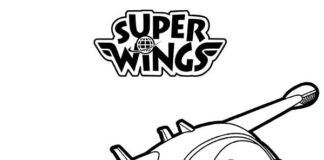 Jett Super Wings tegnebog til farvelægning