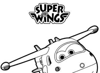 Jett Super Wings karaktärsfärgningsbok