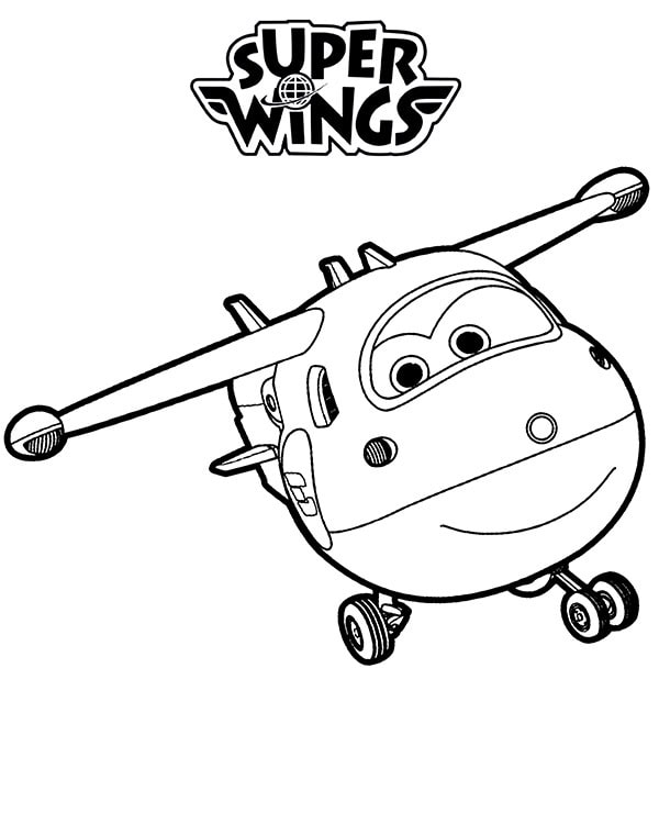 Jett Super Wings hahmon värityskirja