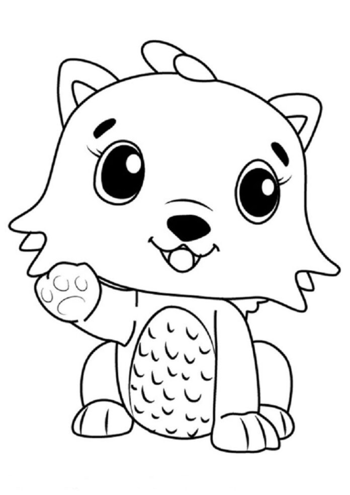 Libro imprimible para colorear del personaje Hatchimal de Kittycan para niños