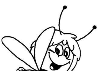 Personagem do livro de colorir Maya the Bee do conto de fadas imprimível