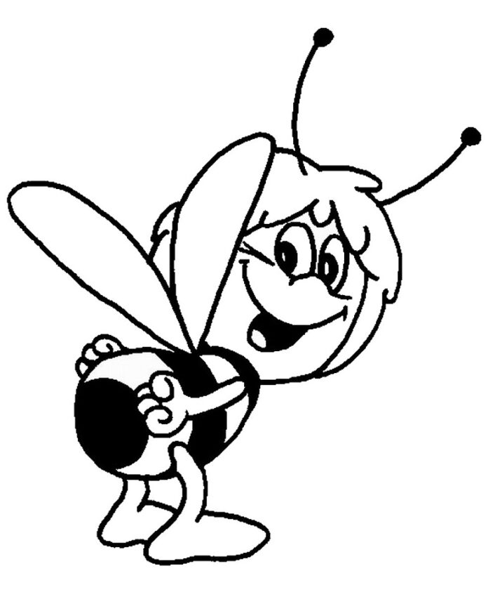 童話に登場する塗り絵キャラクター「ハチのマヤ」の印刷物