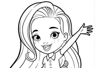 Coloring Book Character Sunny girl