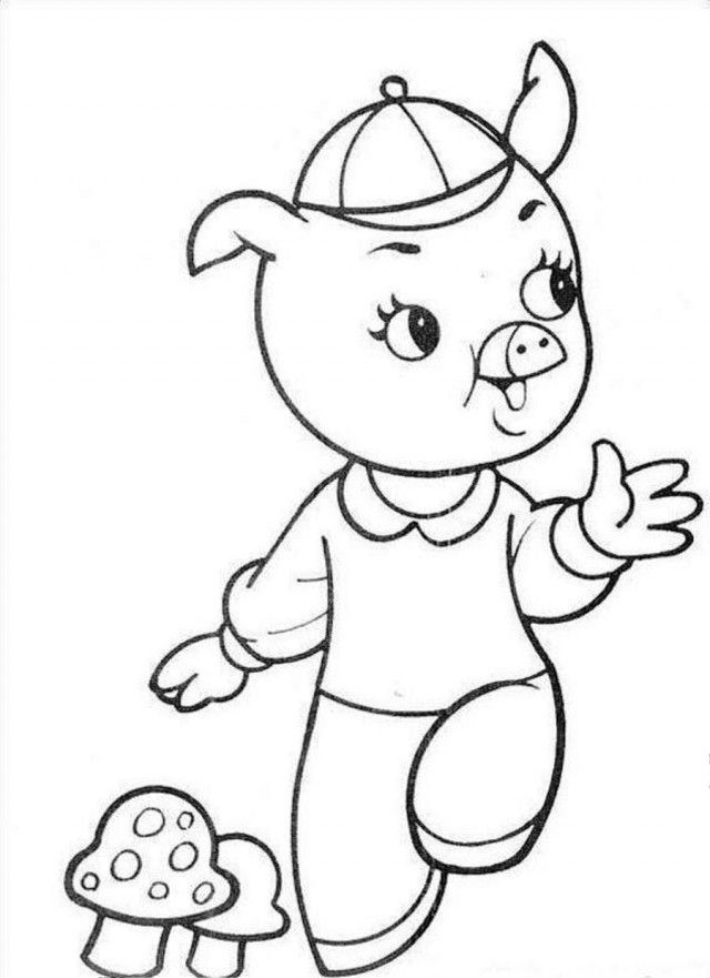 Livre à colorier personnage Les Trois Petits Cochons