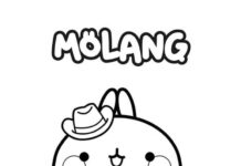 Coloring Book Character of cowboy from molang fairy tale