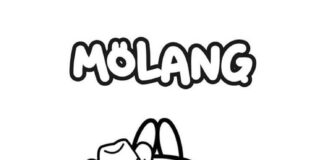 Libro para colorear Personaje de un vaquero del cuento molang