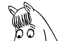 Színező könyv karaktere a Moomins