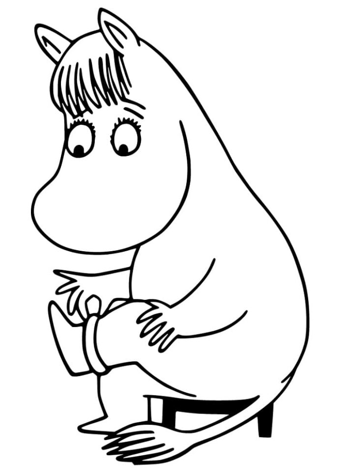 Színező könyv karaktere a Moomins