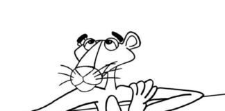 Rosa Panther Zeichentrickfigur Malbuch