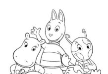 Coloring Book Characters from Friends from the Backyard