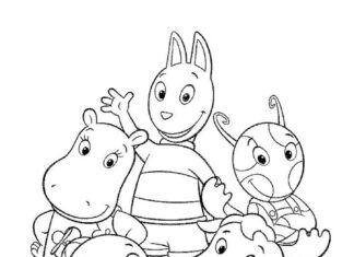 Coloring Book Characters from Friends from the Backyard