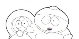 South Park karakterek színezőkönyv gyerekeknek nyomtatásra