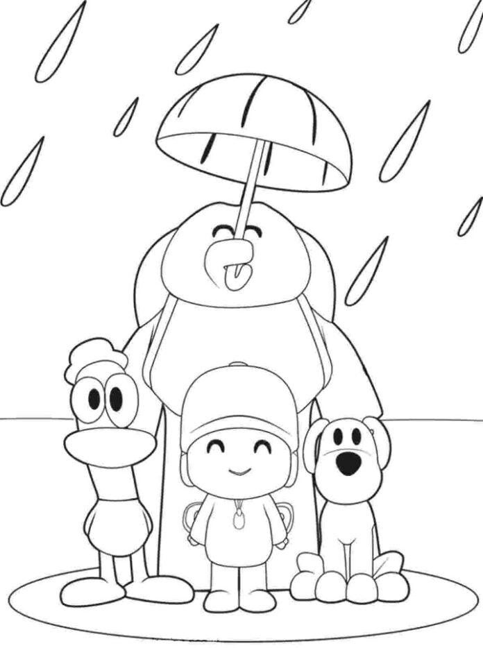 Pocoyo Fairy Tale Characters Coloring Book