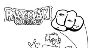 Rayman-malebog til børn til udskrivning