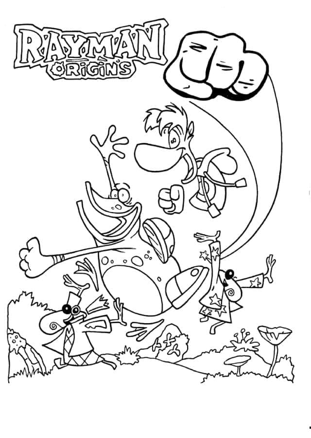 Rayman-målarbok för barn som kan skrivas ut