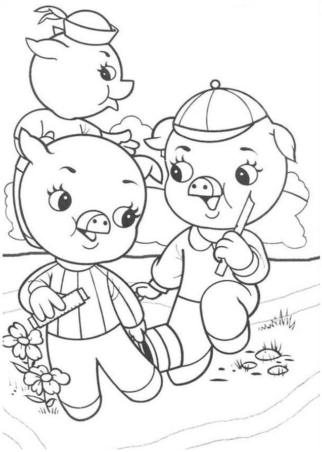 The Three Little Pigs Fairy Tale Characters Coloring Book