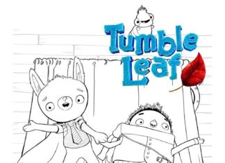 Színező könyv Tumble Leaf tündérmese karakterek
