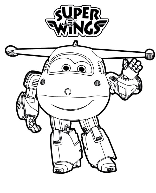 Malebog Mød figurerne fra Super Wings tegnefilmen