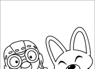 Printable Friends of Pororo the Little Penguin coloring book