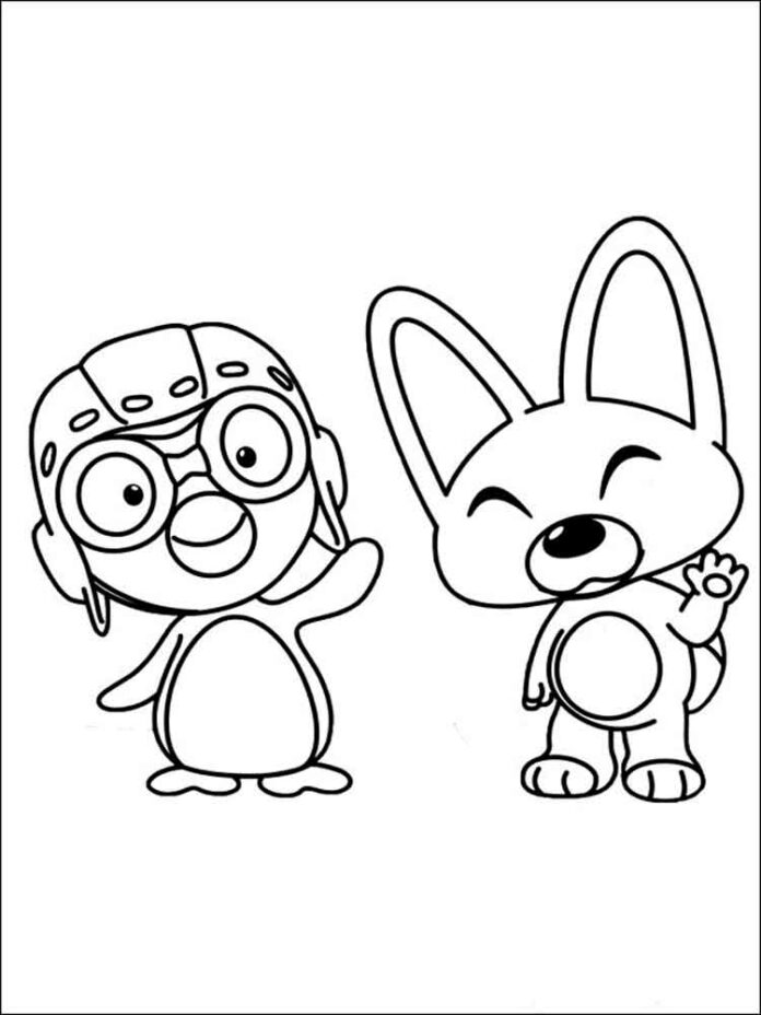 Printable Friends of Pororo the Little Penguin coloring book