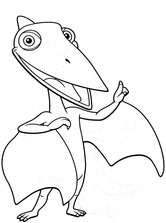 Livro de colorir Pterodáctilo do Trem Dinossauro imprimível