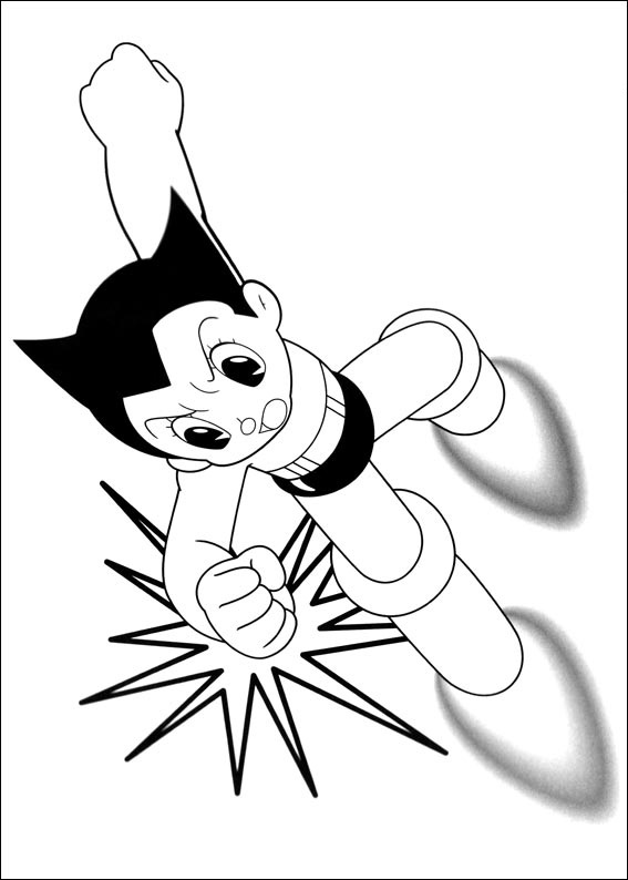 Libro para colorear de cohetes Astro Boy