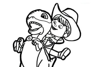 Livre à colorier Dino Ranch pour enfants à imprimer