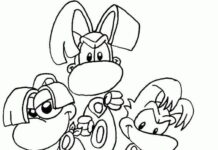Livre de coloriage imprimable Rayman et ses amis