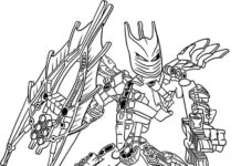 Färgbok för pojkar med robotar från Bionicle som går att skriva ut