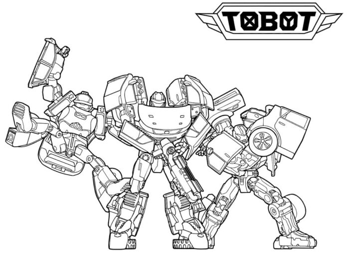 Tobot cartoon robots coloring book to print and online