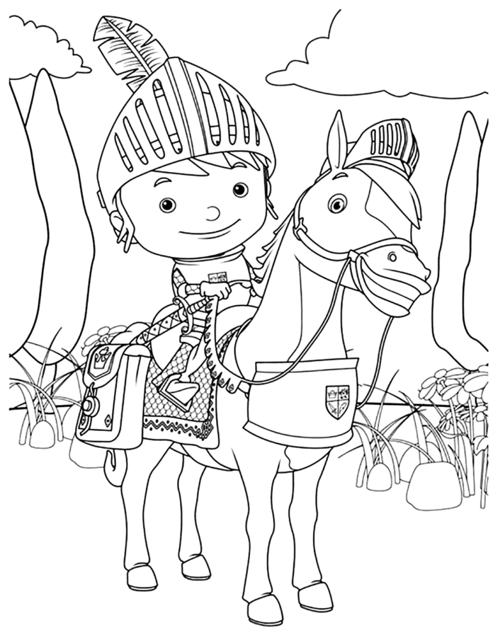 Coloring Book Knight in Armor Mike