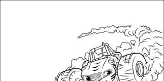 Coloring Book Cars from Blaze and the Mega Machines