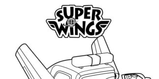 Coloring Book Airplane Paul from Super Wings to Print