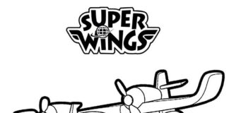 Kolorowanka Samoloty i heikoptery z Super Wings do druku