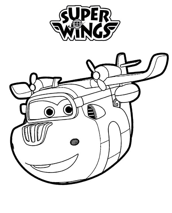 Farvelægningsbog til udskrivning Fly og helikoptere fra Super Wings