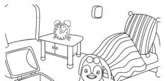 Escena para colorear del cuento Ozie Boo