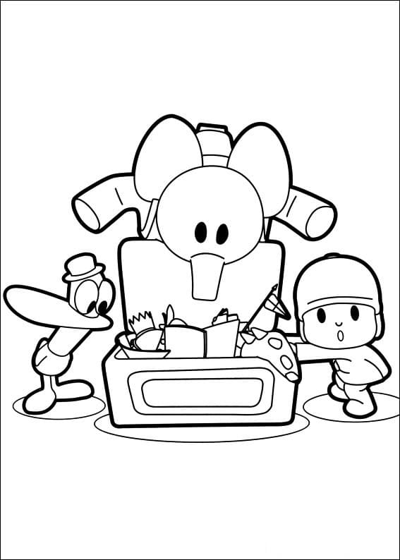 Livro de colorir caixa de brinquedos Pocoyo